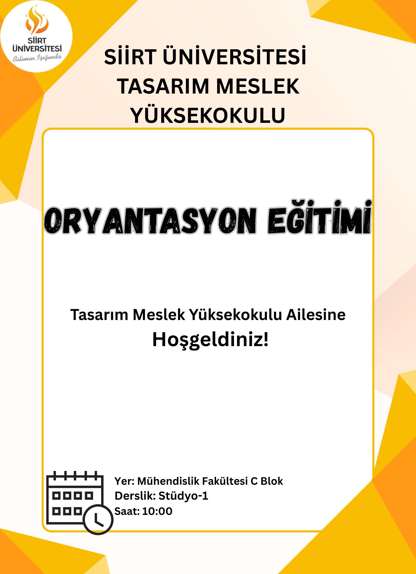 Tasarım Meslek Yüksekokulu Birinci Sınıflar Oryantasyon Programı 